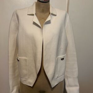 White House Black Market White Cardigan Sweater